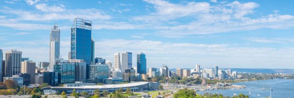 skyline of Perth with city central business district at the noon
